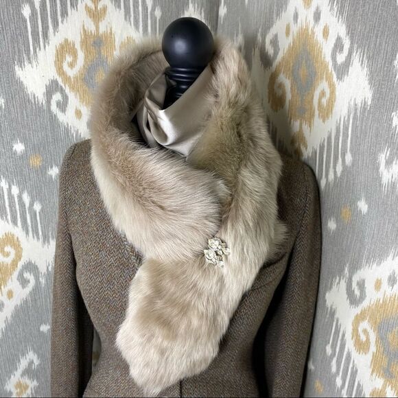 Ralph Lauren Collection *Fall 14 Italian Fawn Lamb Shearling Pull-Through Collar - Picture 12 of 17